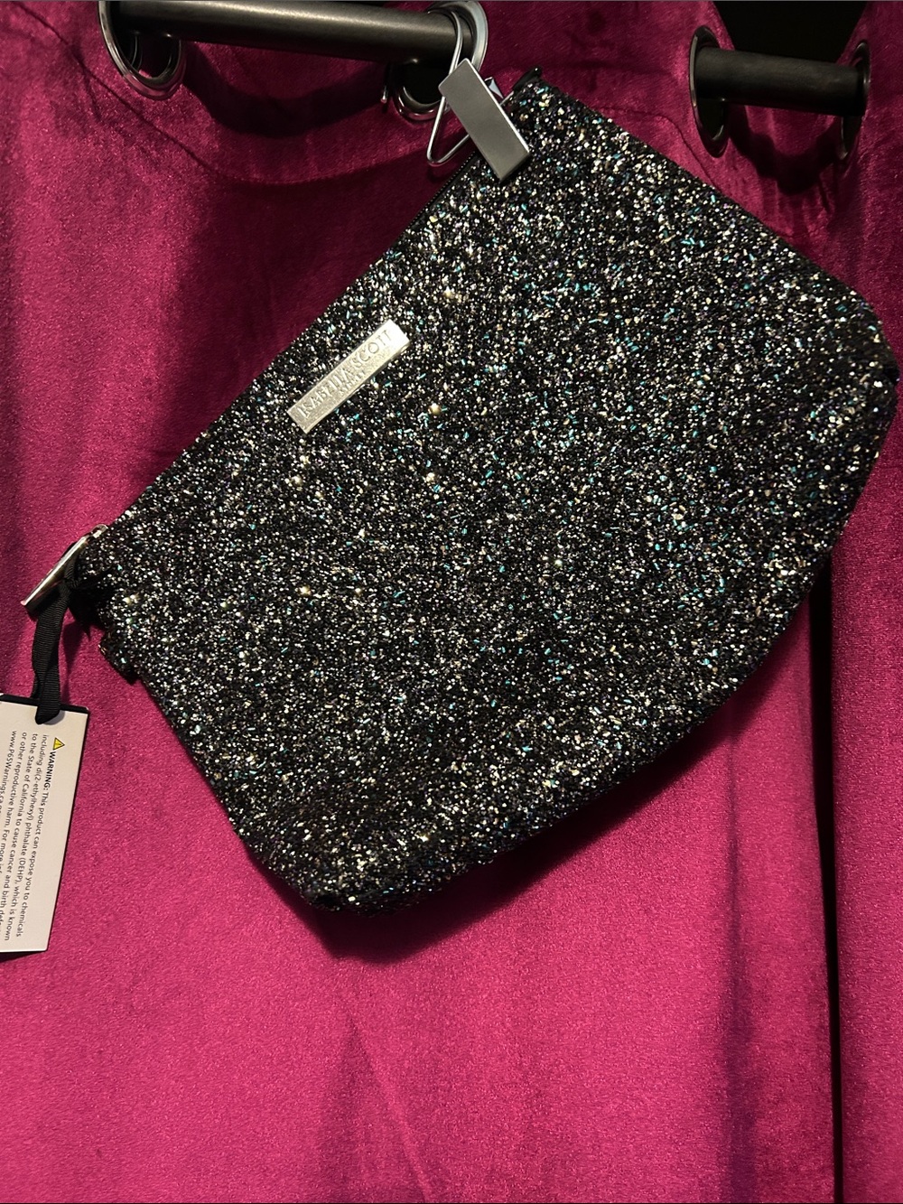 Glitter Wristlet Clutch in Black by henri bendel
